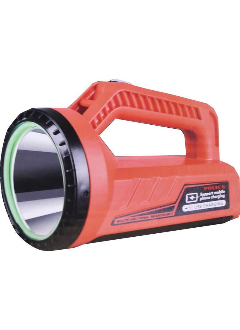 POLICE PS-383 Rechargeable Spot Flashlight with Charge Indicator, Red Light and Red Warning Light  - Image 1