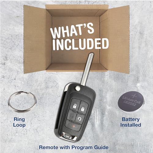 KeylessOption بديل مفتاح KeylessOption لسيارات GMC Terrian وBuick Encore وChevrolet Impala وSonic لعام 2010 2011 2012 2013 2014 2015 2016 2017 2018 2019، 4 أزرار OHT01060512، دليل البرمجة متضمن - Image 2