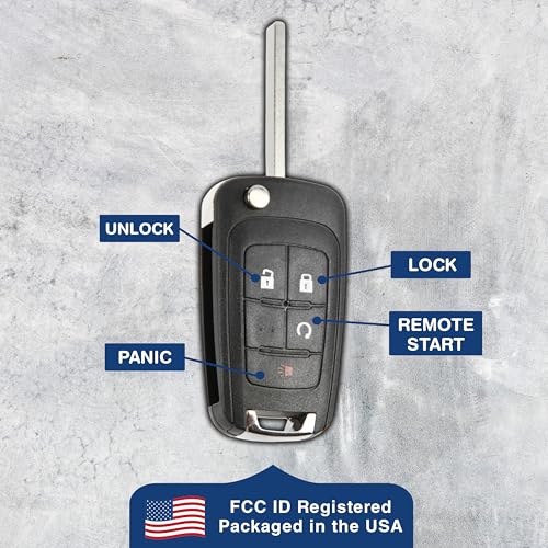 KeylessOption بديل مفتاح KeylessOption لسيارات GMC Terrian وBuick Encore وChevrolet Impala وSonic لعام 2010 2011 2012 2013 2014 2015 2016 2017 2018 2019، 4 أزرار OHT01060512، دليل البرمجة متضمن - Image 5
