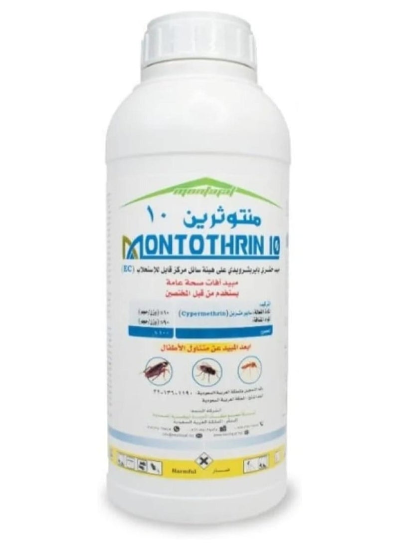 منتوثرين 10 مبيد حشري سائل منتوثرين 10 للصراصير والذباب والبعوض ١ لتر - Image 1