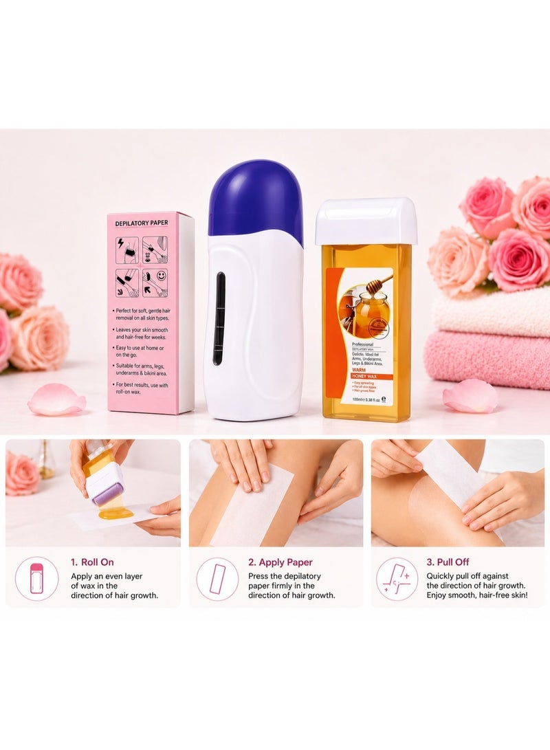 ORiTi Wax Heater and Wax Cartridge  Depilatory Paper Epilator Set - Image 3