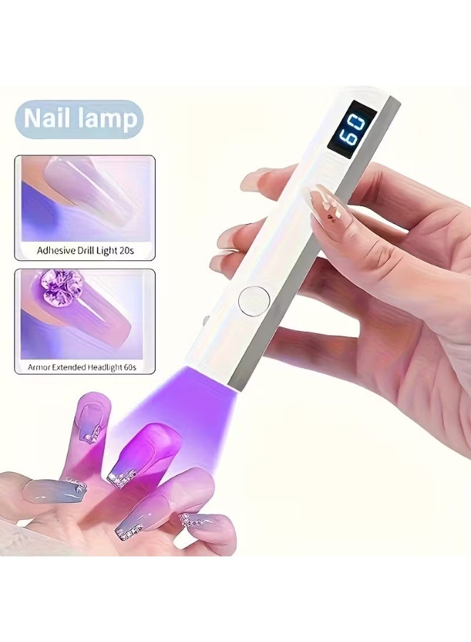 LANGMANNI [Mini Gel Nail Lamp] Wireless Mini Handheld Gel Nail Polish Curing Lamp with Digital Display | Portable, Compact, Easy to Carry | Suitable for Home Manicure Salons, Convenient for Traveling, High-Quality Gift - Image 1