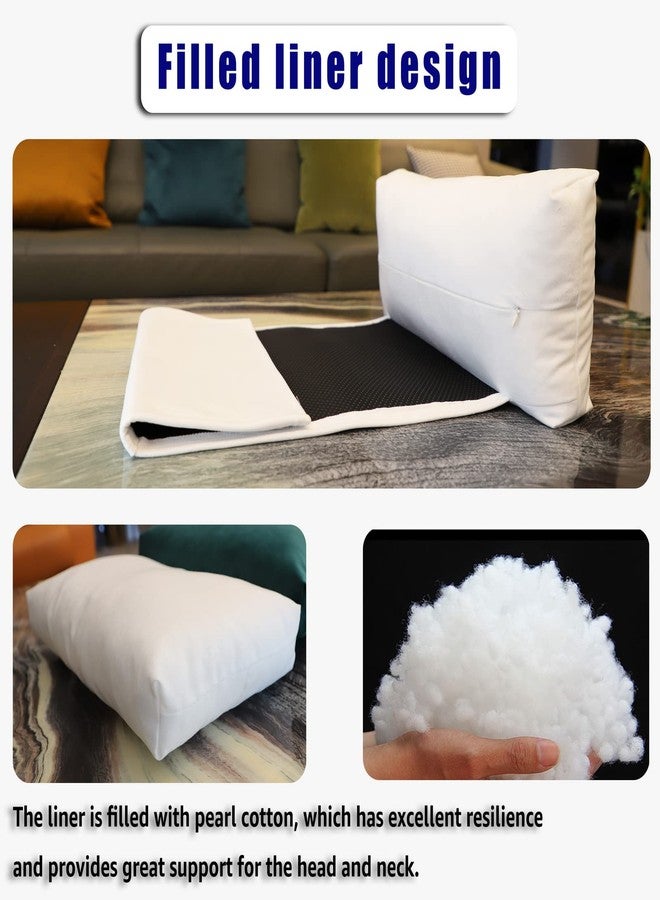 AmazeCov Velvet Recliner Head Pillow with Non-Slip Base - Adjustable Neck Support for Pain Relief in Home, Office and Travel (Nature White) - Image 5