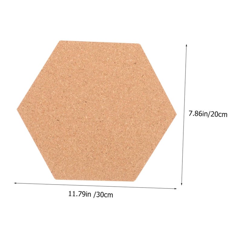 Hexagon Cork Boards Set of 4 Self Adhesive 30x20cm with 64 Pins for Wall Decor - Image 3