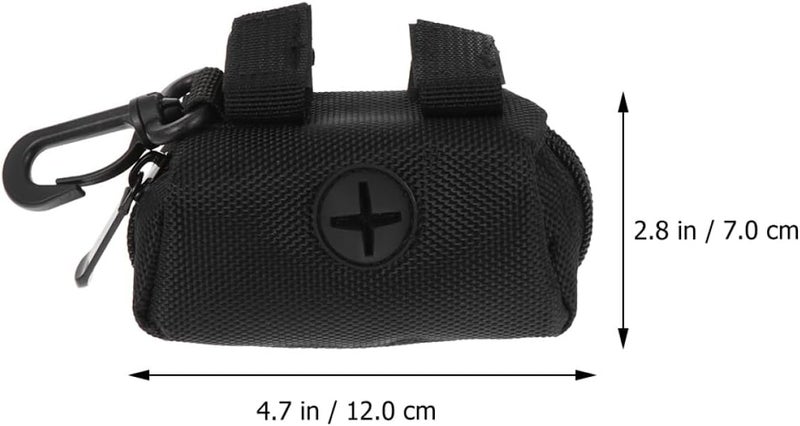 DOITOOL 2pcs Dog Waste Bag Pouch Outdoor Portable Oxford Cloth Dispenser Waist Bag Leakproof for Dog Walking Black and Purple - Image 2