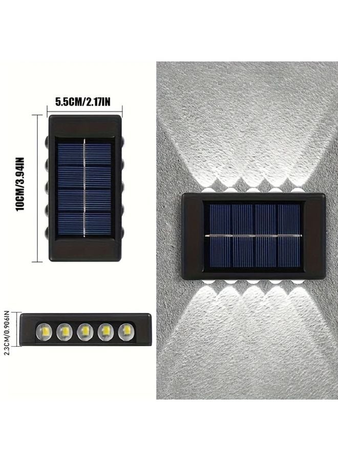 4Pcs 6LED White Solar Outdoor Wall Lights Dual Head Up Down For Yard Garage - Image 5