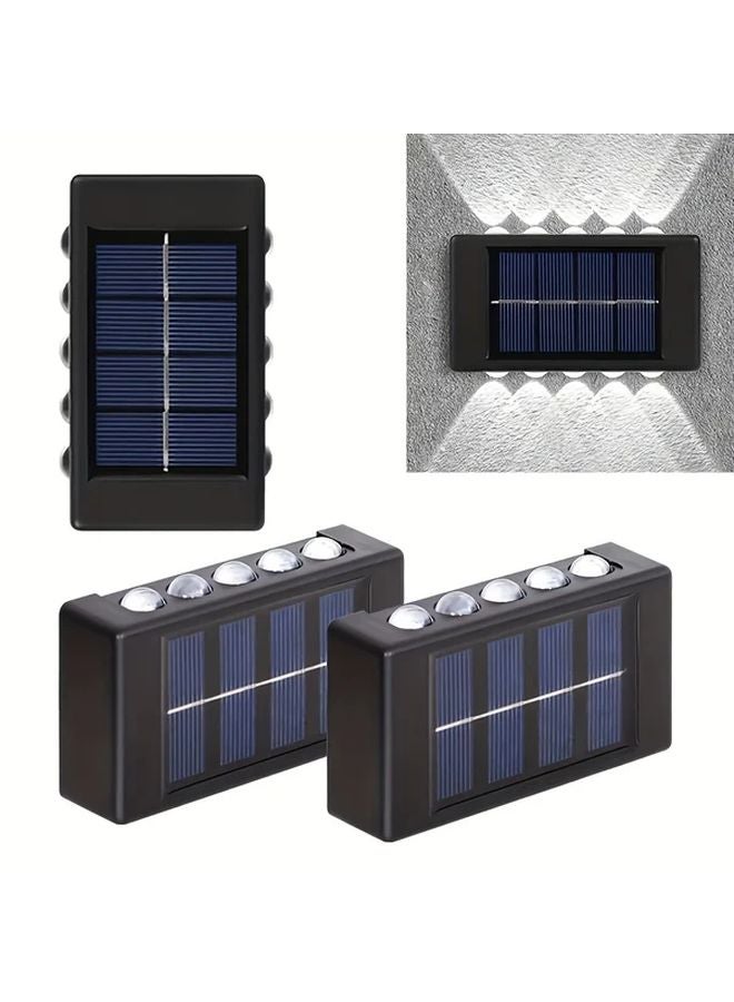 4Pcs 6LED White Solar Outdoor Wall Lights Dual Head Up Down For Yard Garage - Image 3
