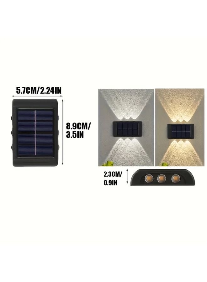 4Pcs 6LED White Solar Outdoor Wall Lights Dual Head Up Down For Yard Garage - Image 4