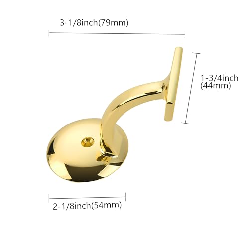ZAUYX 10 Pack Antique Brass Handrail Stair Brackets Stair Heavy Duty Stair Brackets Support Handrail Brackets for Stairways - Image 2