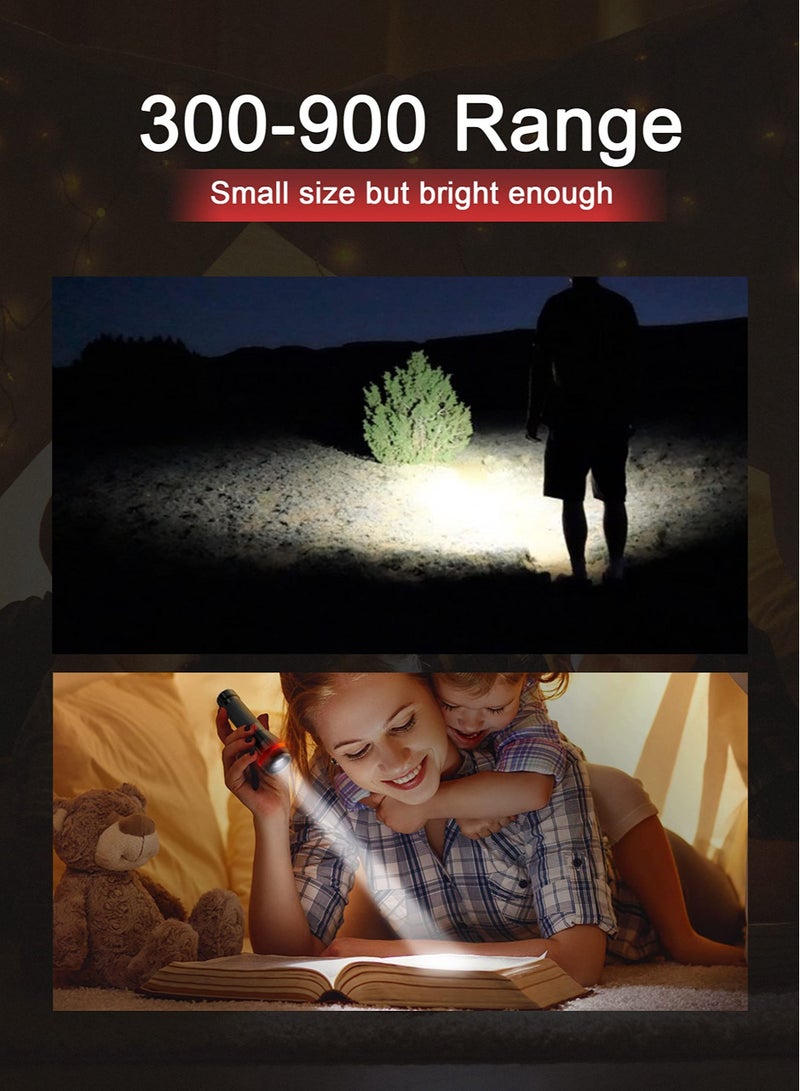 LED Torch Mini Small Torches 4Pcs, Zoomable 2 Modes 70 Lumens, Adjustable Focus, Portable Flashlight Home Indoor Lighting, Emergencies, Batteries Included - Image 3