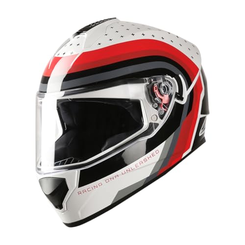 TVS Racing Phantom Series Full Face Dual Visor Helmet for Men | Premium Bike Helmets with ABS Shell, UV Paint | Quick Release System | Aerodynamic Design | DOT & ISI Certified (White, XL) - Image 3