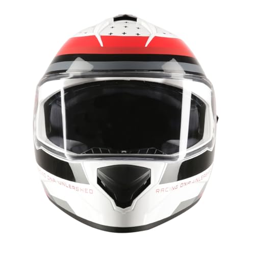 TVS Racing Phantom Series Full Face Dual Visor Helmet for Men | Premium Bike Helmets with ABS Shell, UV Paint | Quick Release System | Aerodynamic Design | DOT & ISI Certified (White, XL) - Image 4