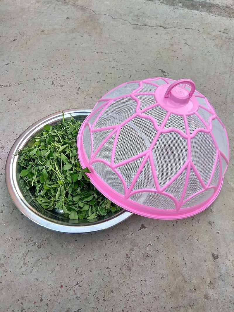 SHIV HOME WORLD Round Plastic Net Food Protection Dome 10 Inch Combo of 2 Medium Food Cover for Kitchen Table Flies Mosquitoes Insect Proof Dining Tables Vegetable Covers  - Image 4
