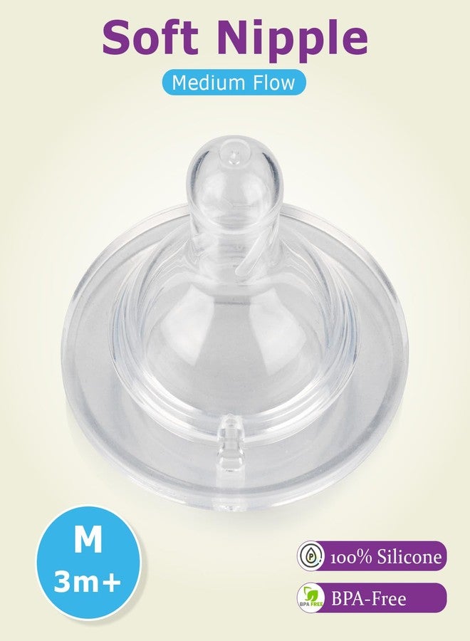 joyfeed Silicone Nipples for Philips Avent Anti-Colic Baby Bottles,Size 2,Replacement Bottle Nipple,3m+,Meudim Flow, 4 Count - Image 2
