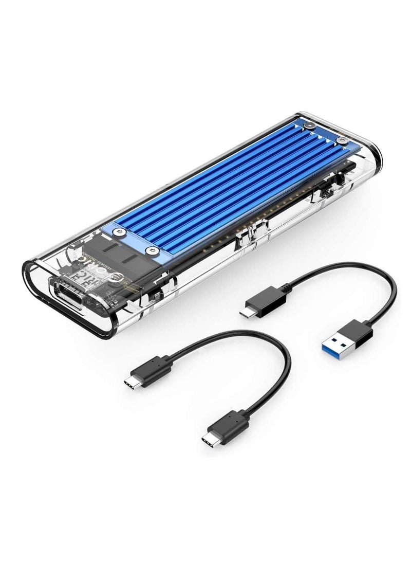 RAK USB-C M.2 NVMe SSD Adapter - USB 3.1 Gen 2 (10Gbps) to NVME Express Enclosure for M2 M-Key 2230, 2242, 2260, 2280 (TB3 Compatible) - Blue - Image 1