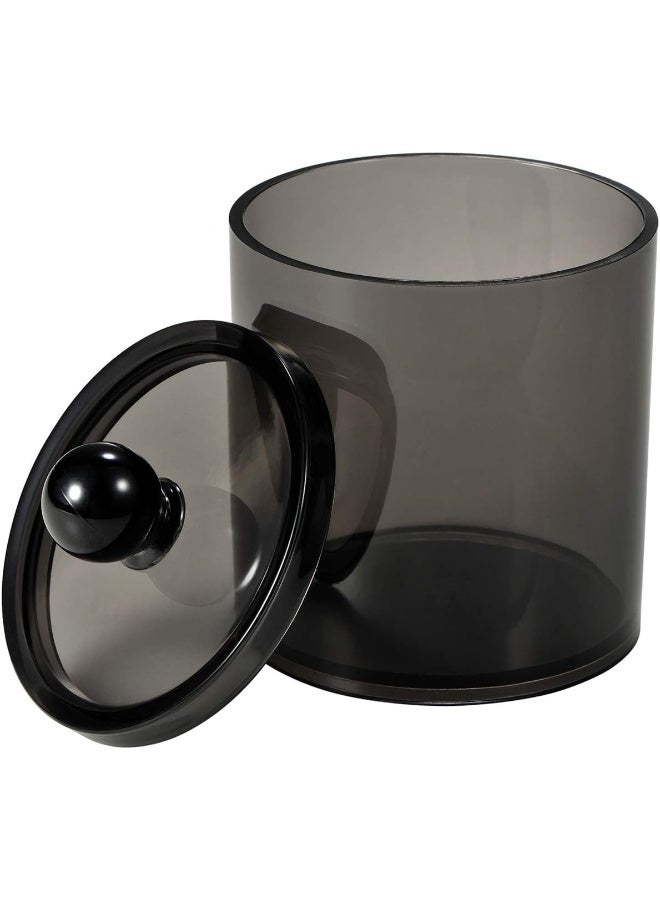 SheeChung 15-Ounce Small Clear Plastic Apothecary Jar - Qtip Dispenser Holder Bathroom Vanity Storage Canister Acrylic Jar For Cotton Ball, Cotton Swab, Q-Tips, Cotton Rounds | 2 Pack (Black)  - Image 5