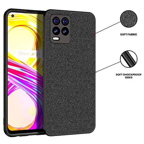 Kapa Soft Fabric Hybrid for Realme 8 Pro/Realme 8 (4G) Back Cover, Shockproof Protection Slim Hard Back Case, Black - Image 3