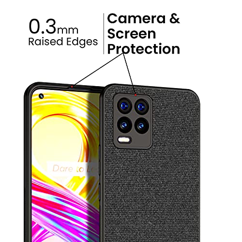 Kapa Soft Fabric Hybrid for Realme 8 Pro/Realme 8 (4G) Back Cover, Shockproof Protection Slim Hard Back Case, Black - Image 4