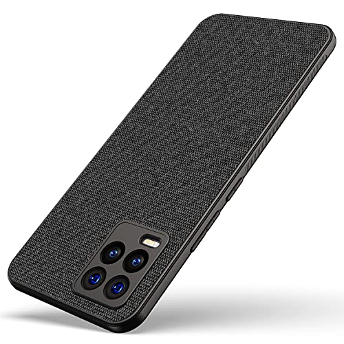 Kapa Soft Fabric Hybrid for Realme 8 Pro/Realme 8 (4G) Back Cover, Shockproof Protection Slim Hard Back Case, Black - Image 1