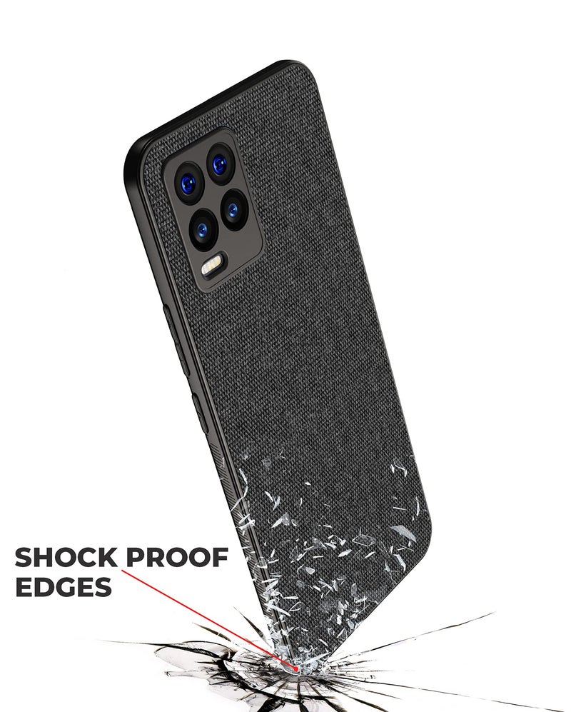 Kapa Soft Fabric Hybrid for Realme 8 Pro/Realme 8 (4G) Back Cover, Shockproof Protection Slim Hard Back Case, Black - Image 5