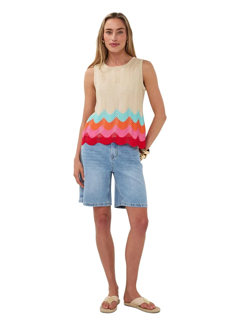 EsQualo Esqualo Top Zig Zag Multi Color