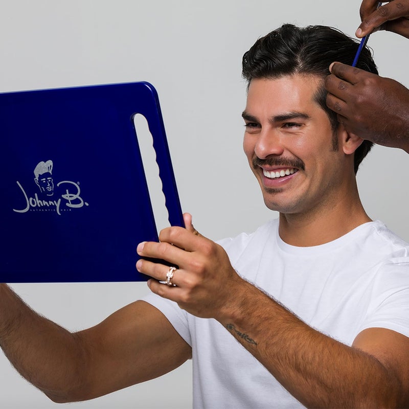 JOHNNY B. Large Handheld Lightweight Rectangular Mirror with Double Handle for Barbers, Hairdressers, Home - Image 2