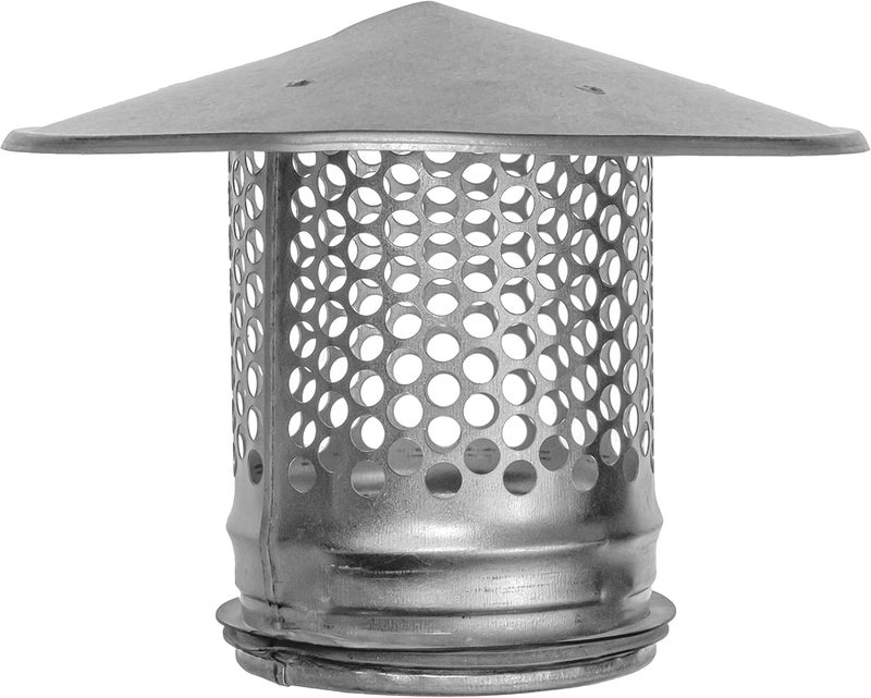 Repa Market Round Roof Rain Cap HVAC Vent - 4 Inch Galvanized Steel with Rubber Gasket - Image 1