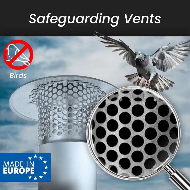 Repa Market Round Roof Rain Cap HVAC Vent - 4 Inch Galvanized Steel with Rubber Gasket - Image 3