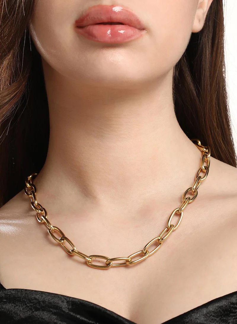 SOHI  Oval Link Chain Necklace  | Best Price UAE