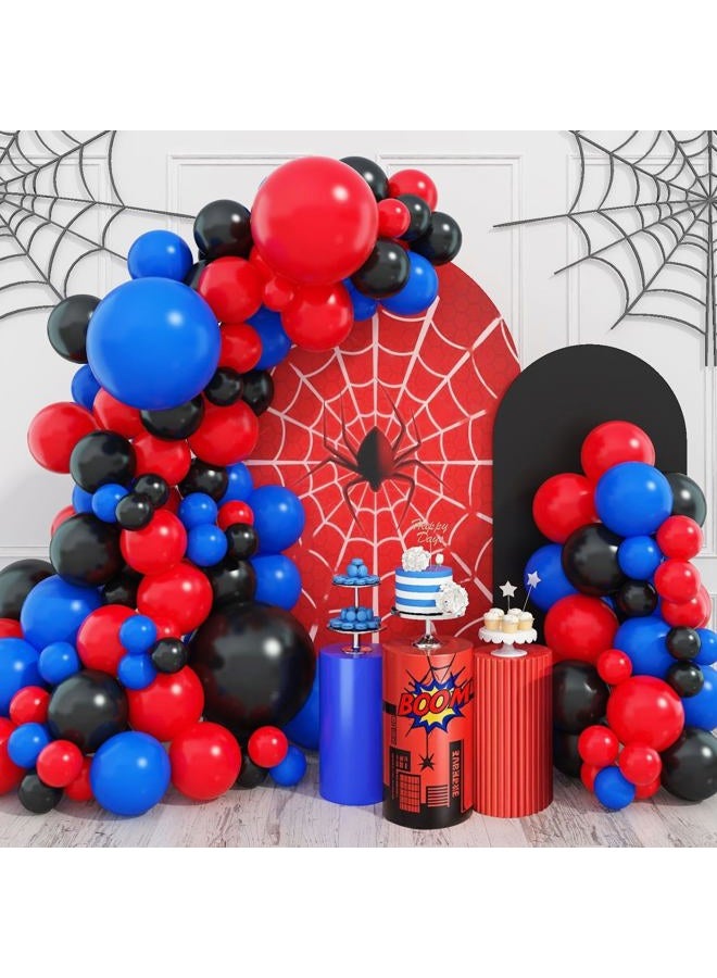 Togvu Red Blue Black Balloon Arch Garland Kit, 101 Pcs Matte Red Black and Royal Blue Latex Balloon Garland Kit for Super Spider Hero Party Boys Kids Birthday Baby Shower Graduation Party Decorations - Image 1
