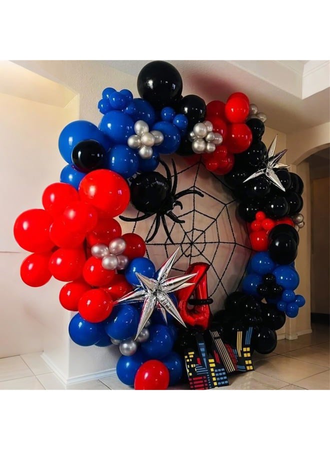 Togvu Red Blue Black Balloon Arch Garland Kit, 101 Pcs Matte Red Black and Royal Blue Latex Balloon Garland Kit for Super Spider Hero Party Boys Kids Birthday Baby Shower Graduation Party Decorations - Image 4
