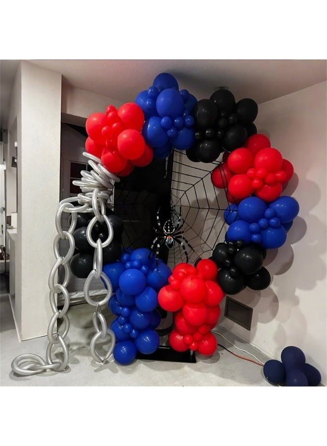 Togvu Red Blue Black Balloon Arch Garland Kit, 101 Pcs Matte Red Black and Royal Blue Latex Balloon Garland Kit for Super Spider Hero Party Boys Kids Birthday Baby Shower Graduation Party Decorations - Image 5