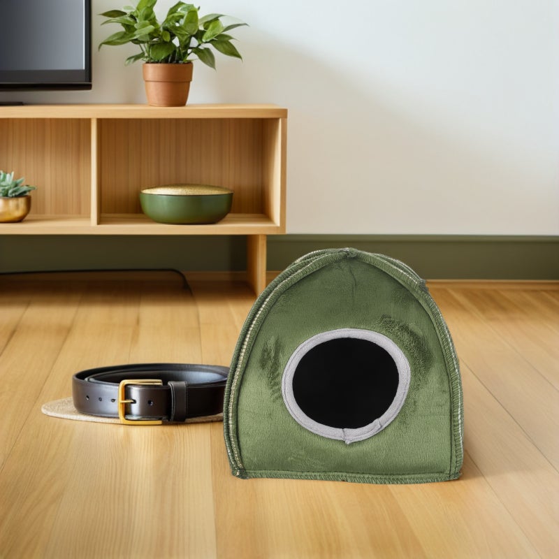 Hamster House: Small Animal Nest Bed For Hamster Bunny - Plush Winter Cave House Pet - Cozy Hideout Shelter For Chinchilla - Image 3