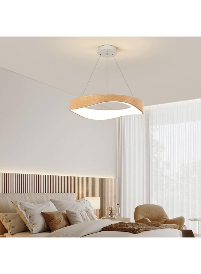 Modern Wooden LED Pendant Light for Living Room | Nordic Hanging Ceiling Lamp | Dimmable LED Chandelier for Bedroom, Dining Room & Home Décor | Energy-Efficient Designer Lighting Fixture - Image 2
