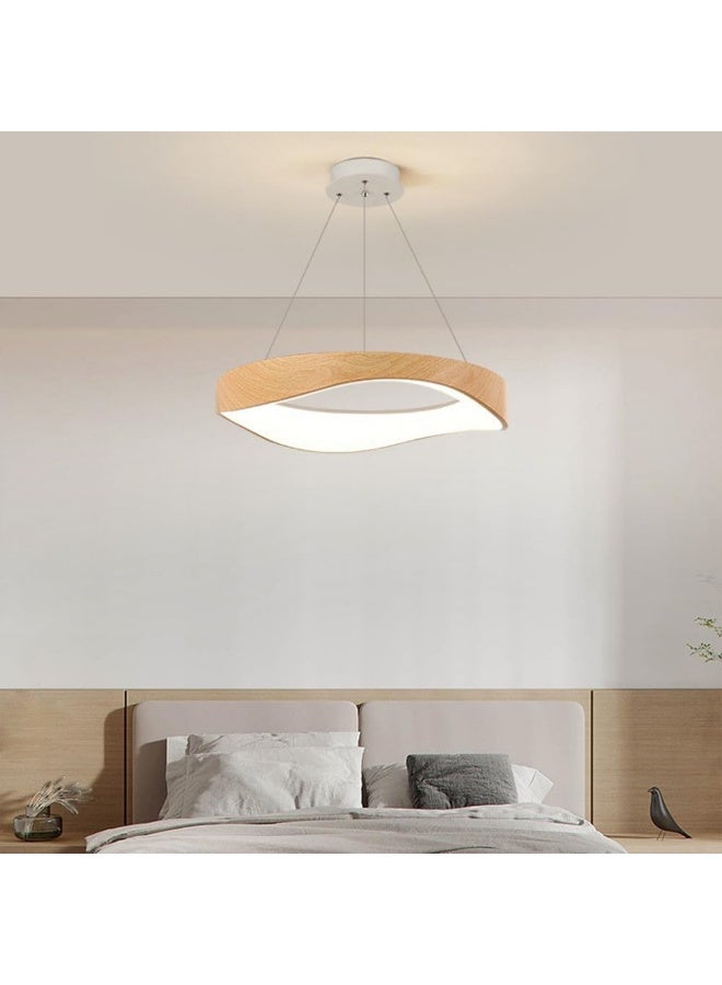 Modern Wooden LED Pendant Light for Living Room | Nordic Hanging Ceiling Lamp | Dimmable LED Chandelier for Bedroom, Dining Room & Home Décor | Energy-Efficient Designer Lighting Fixture - Image 3