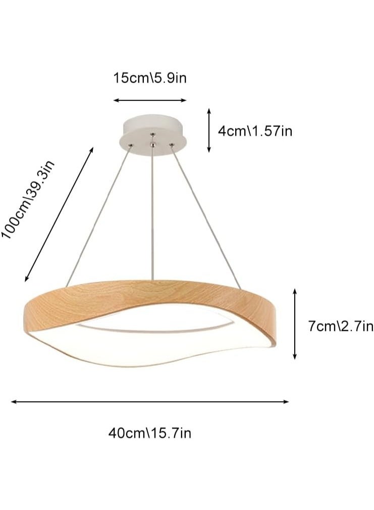 Modern Wooden LED Pendant Light for Living Room | Nordic Hanging Ceiling Lamp | Dimmable LED Chandelier for Bedroom, Dining Room & Home Décor | Energy-Efficient Designer Lighting Fixture - Image 4