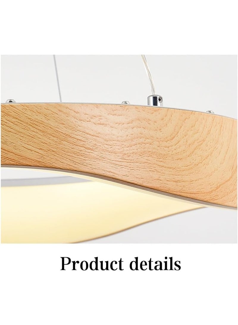 Modern Wooden LED Pendant Light for Living Room | Nordic Hanging Ceiling Lamp | Dimmable LED Chandelier for Bedroom, Dining Room & Home Décor | Energy-Efficient Designer Lighting Fixture - Image 5
