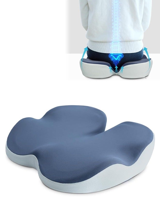 DUNISO Memory Foam Seat Cushion, slow rebound cushion with breathable holes, relieves sciatica and back pain, suitable for office chairs, car seats, airplanes - Image 1