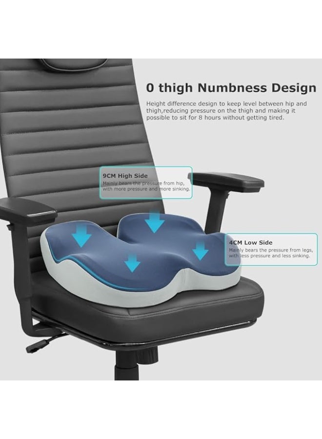 DUNISO Memory Foam Seat Cushion, slow rebound cushion with breathable holes, relieves sciatica and back pain, suitable for office chairs, car seats, airplanes - Image 2