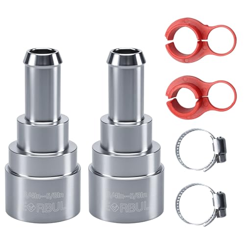EVRBUL 2PCS Heater Core Hose Connectors - Stainless Steel Coolant Hose Connector Inlet/Outlet 3/4In Tube x 5/8In Hose Compatible with Chevrolet GMC Cadillac Replace# 15032062 800-409HP - Image 1