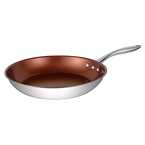 Ozeri 12" (30 cm) Stainless Steel Pan by Ozeri with ETERNA, a 100% PFOA and APEO-Free Non-Stick Coating - Image 1