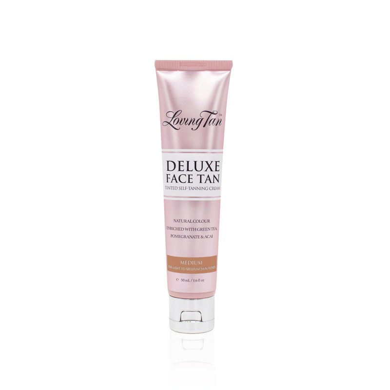 Loving Tan Deluxe Face Self Tanner, Medium - Streak Free, Natural, Professional Quality Sunless Tanning - 10+ Face Self Tanner Applications per Bottle, Cruelty Free, Naturally Derived DHA - 1.6 Fl Oz - Image 2
