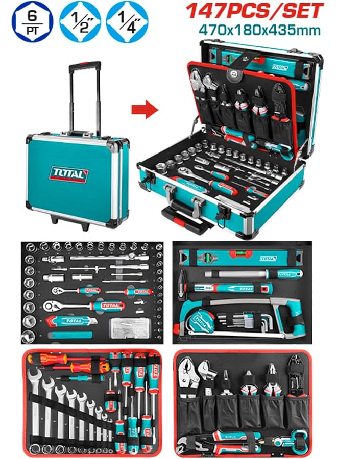 توتال مجموعة أدوات يدوية مكونة من 147 قطعة Thkthp21476 - Image 2