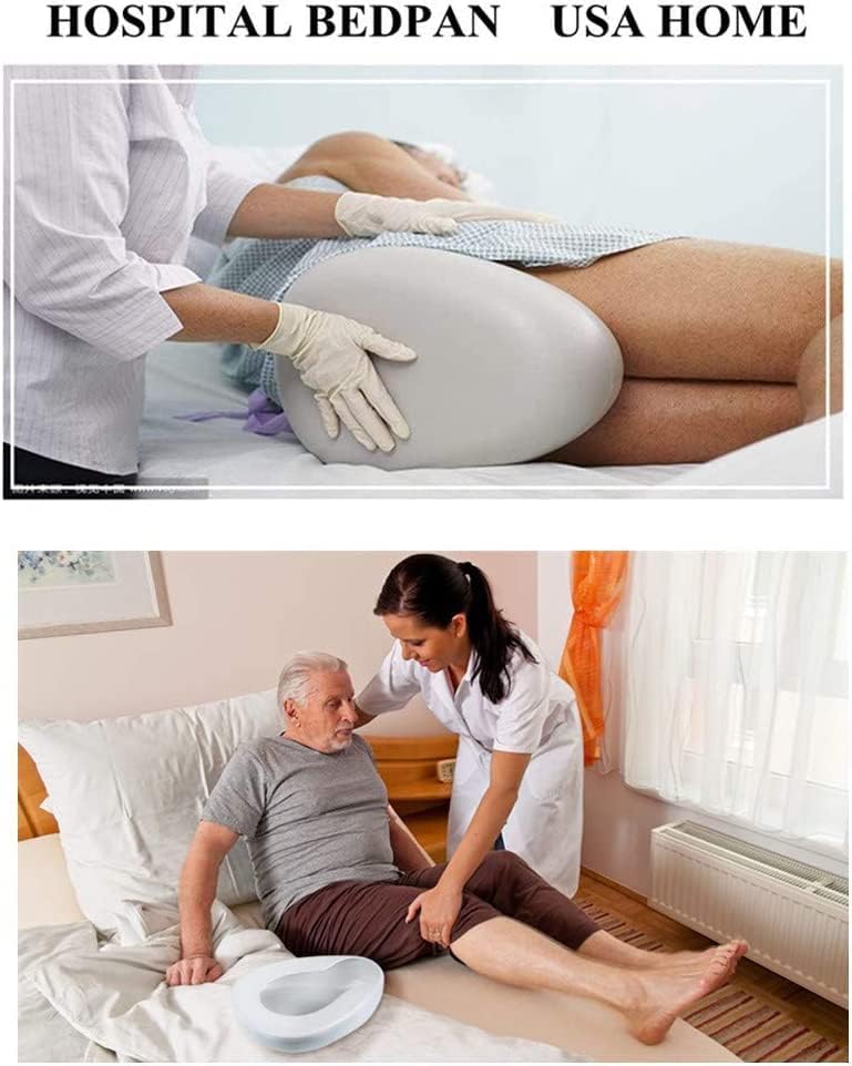 Ebonee Bedpan for Women Men Firm Thick Stable PP Bedridden Patient Hospital Home Elderly Bed Pan Emergency Device White - Image 4
