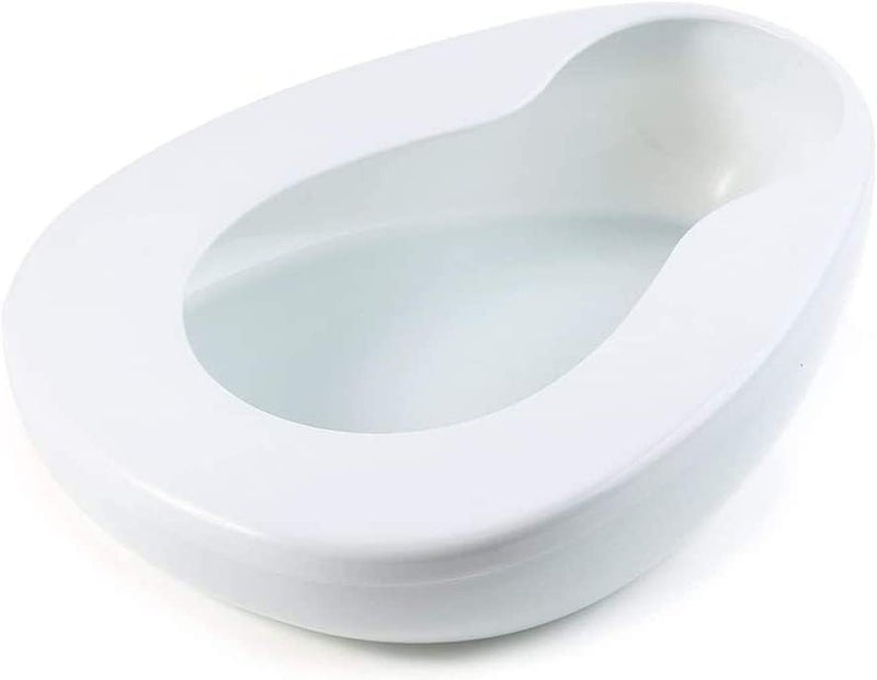 Ebonee Bedpan for Women Men Firm Thick Stable PP Bedridden Patient Hospital Home Elderly Bed Pan Emergency Device White - Image 1