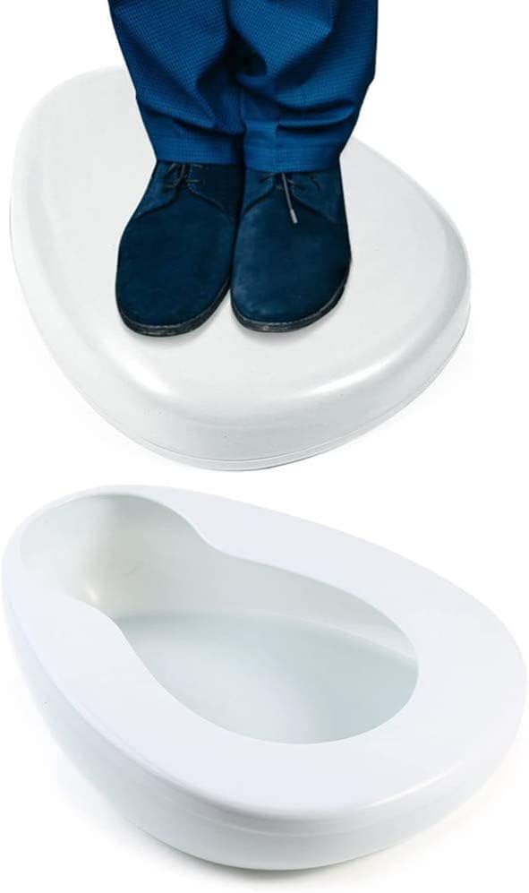 Ebonee Bedpan for Women Men Firm Thick Stable PP Bedridden Patient Hospital Home Elderly Bed Pan Emergency Device White - Image 3
