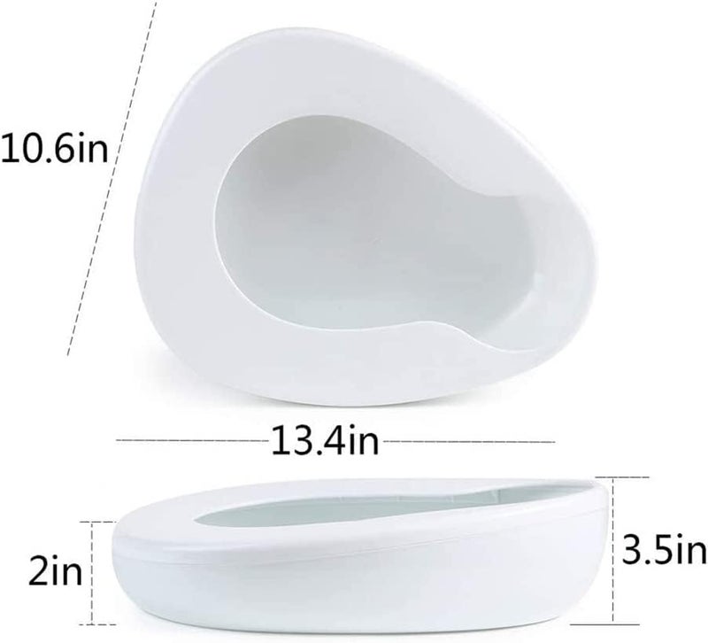 Ebonee Bedpan for Women Men Firm Thick Stable PP Bedridden Patient Hospital Home Elderly Bed Pan Emergency Device White - Image 2