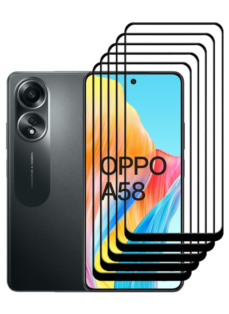 ACLIX 5 Pieces Antistatic ESD Dustproof Premium Quality High Definition Tempered Glass Screen Protector Designed For Oppo A58 4G - Image 1