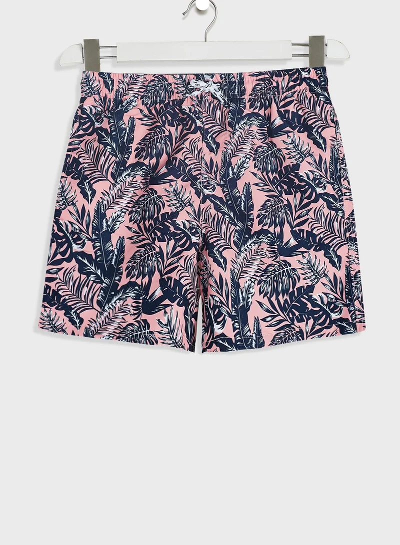 MINOTI Youth Leaf Print Shorts