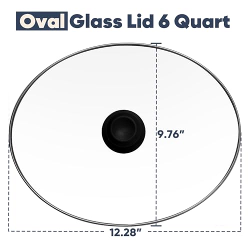 XwaYexa Oval 6 Quart Glass Lid Compatible with Hamilton Beach 33665G Slow Cooker, Clear Cooker Crock Pot Lid Replacement Part, 6qt Slow Crock Pot Lid Replacement - Image 2